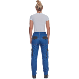 Spodnie-ochronne-damskie-100%-bawełna - MAX-SUMMER-LADY-niebieski-czarny-tył