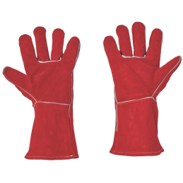 Rękawice-spawalnicze-całoskórzane-dwoina-bydlęca-chwyt - PUGNAX-RED