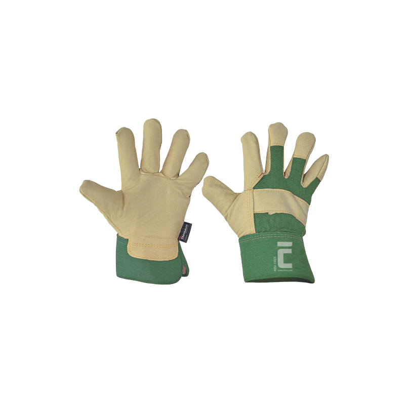 Rękawice-robocze-ocieplane-wzmacniane-licową-skórą-świńską - ROSE-FINCH-zielony