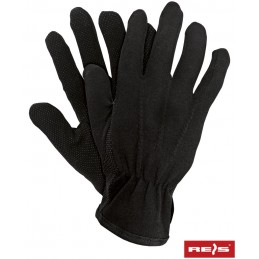 Rękawice-wykonane-z-bawełny-zszywane-z-jednostronnym-mikronakropieniem-PVC - RMICRON-czarny