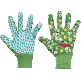 Bawełniane-rękawice-ogrodowe-z-zielonym-nakropieniem-PVC - KIXX-FAST-FRUIT