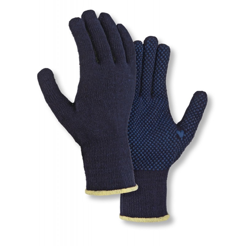 Średniej-grubości-dziane-rękawice-robocze-bawełniano-poliestrowe-nakropione-niebieskim-PVC - TEXXOR-1938