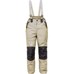 Męskie-zimowe-spodnie-z-odpinanymi-szelkami - CREMORNE-jasnooliwkowy