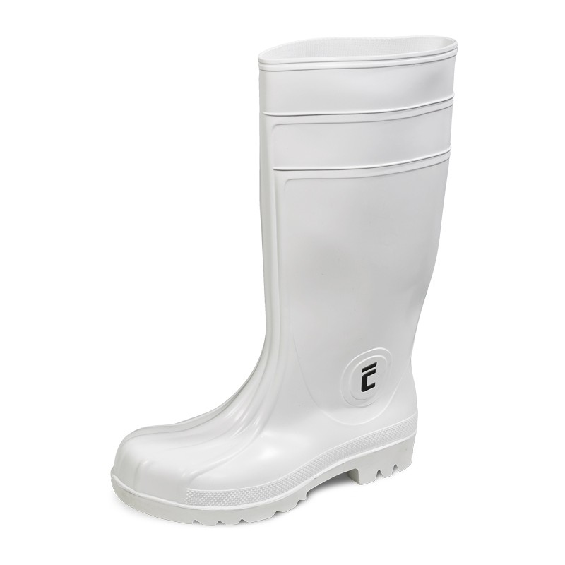 Wysokie-białe-obuwie-bezpieczne-wykonane-z-PVC-i-nitrylu - EUROFORT-S4-SRC