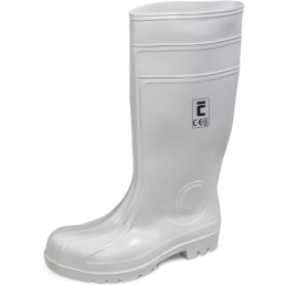 Wysokie-białe-obuwie-bezpieczne-wykonane-z-PVC-i-nitrylu-podnosek-ochronny-stalowy - EUROFORT-S4-SRC