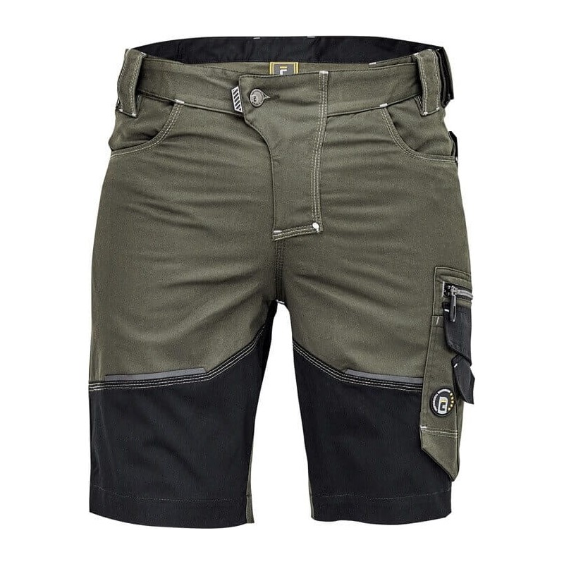 Męskie-krótkie-spodnie-ochronne-z-innowacyjnej-elastycznej-tkaniny-Trifibetex® - NEURUM-CLASSIC-szorty-ciemnooliwkowy