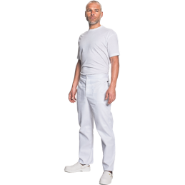 Białe-bawełniane-spodnie-robocze-męskie - APUS-MAN