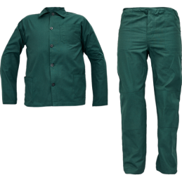 Bawełniane-ubranie-robocze-spodnie-do-pasa-plus-kurtka - FF-JOEL-BE-01-001-zielone