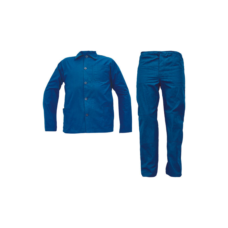 Bawełniane-ubranie-robocze-spodnie-do-pasa-plus-kurtka - FF-JOEL-BE-01-001-niebieskie