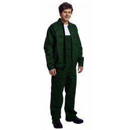 Bawełniany-komplet-roboczy-spodnie-ogrodniczki-i-bluza-na-guziki - FF-RALF-BE-01-005-zielony