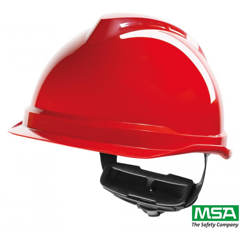 Hełm-ochronny-z-tworzywa-ABS-z-krótkim-daszkiem - MSA-V-GARD-520-czerwony