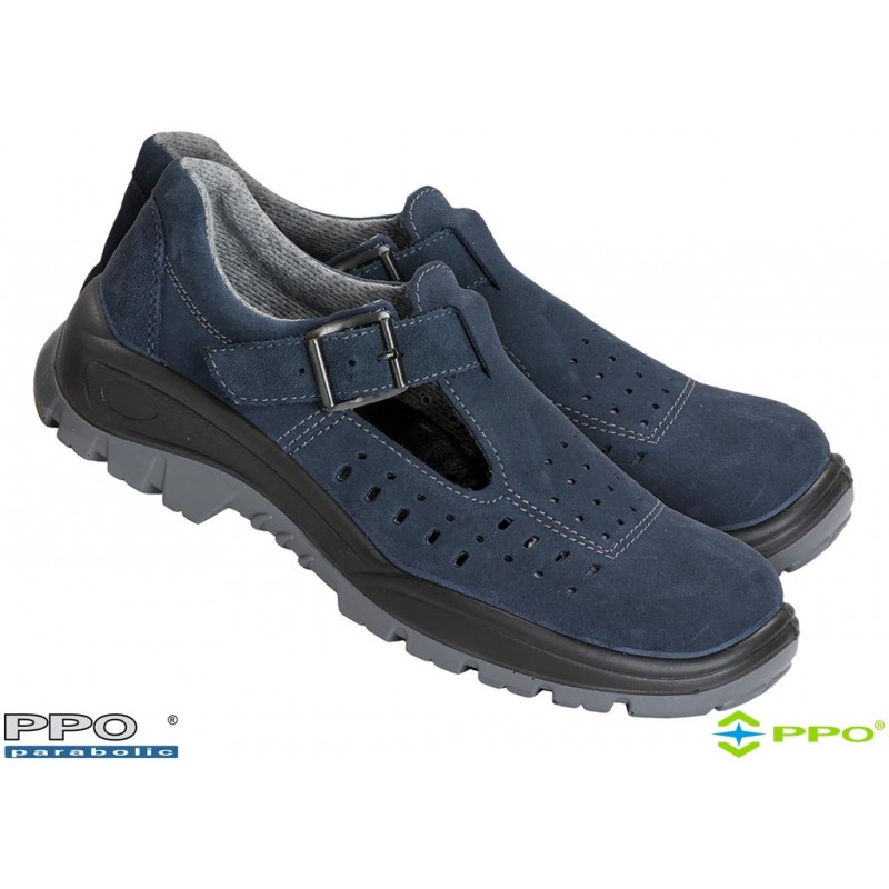 Sandały-bezpieczne-wykonane-ze-skóry welurowej-z-metalowym-podnoskiem-ochronnym - PPO41W-S1-SRC