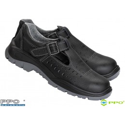 Sandały-bezpieczne-skóra-licowa-tłoczona-podnosek-ochronny-metalowy - PPO41-S1-SRC