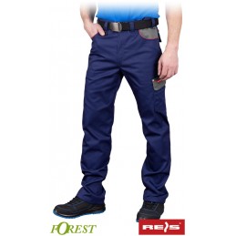Męskie-spodnie-ochronne-do-pasa-poliestrowo-bawełniane - SPF-FOREST-granatowo-szary