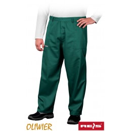 Spodnie-ochronne-do-pasa-poliestrowo-bawełniane - SOP-OLIWIER-zielony