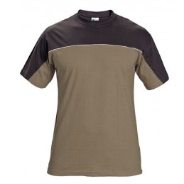Koszulka-T-shirt-wykonana-z-bawełny - STANMORE-brązowy-ciemnobrązowy