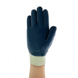 Rękawice-wykonane-z-dzianimy-bawełnianej-dżersejowej-powlekane-granatowym-nitrylem-chwyt - ANSELL-HYCRON®27-600