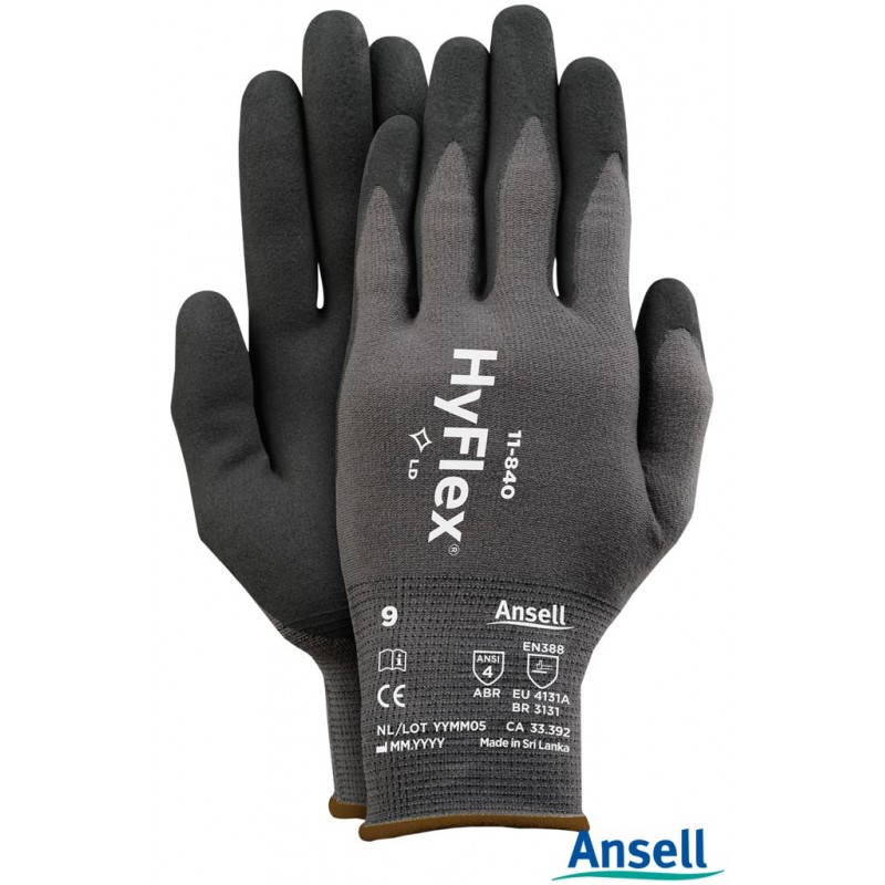 Rękawice-robocze-wykonane-z-przędzy-nylonowej-i-spandexu-powlekane-cienką-pianką-nitrylową - ANSELL-HYFLEX® 11-840