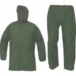 Dwuczęściowe-ubranie-ochronne-przeciwdeszczowe-spodnie-do-pasa-i-kurtka-z-kapturem - HYDRA-zielony