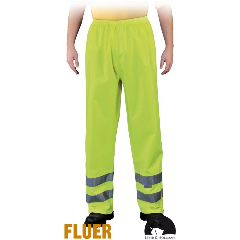 Spodnie-ochronne-wodoodporne-wykonane-z-tkaniny-poliestrowej-powlekanej-poliuretanem- LH-FLUER-T-żółty