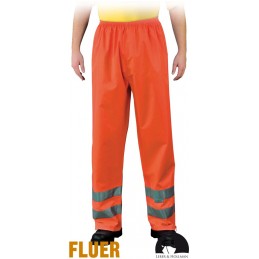 Spodnie-ochronne-wodoodporne-wykonane-z-tkaniny-poliestrowej-powlekanej-poliuretanem- LH-FLUER-T-pomarańczowy