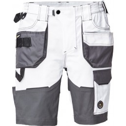 Męskie-krótkie-spodnie-robocze-wykonane-z-elastycznej-innowacyjnej-tkaniny-TRIFIBETEX - DAYBORO-szorty-biały