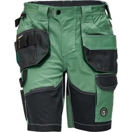 Męskie-krótkie-spodnie-robocze-wykonane-z-elastycznej-innowacyjnej-tkaniny-TRIFIBETEX - DAYBORO-szorty-szarozielony