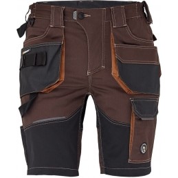 Męskie-krótkie-spodnie-robocze-wykonane-z-elastycznej-innowacyjnej-tkaniny-TRIFIBETEX - DAYBORO-szorty-ciemnobrązowy