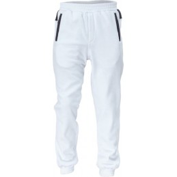 Męskie-spodnie-robocze-dresowe-bawełniano-poliestrowe-z-elastyczną-talią - CREMORNE-DRES-biały
