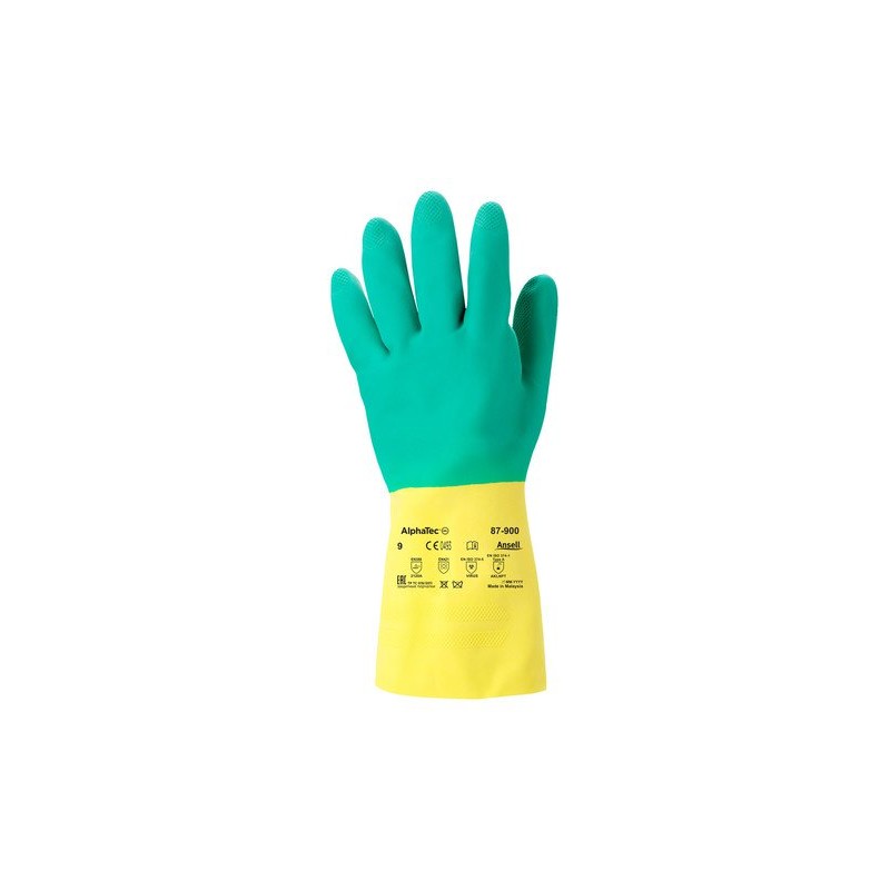 Rękawice-chemiczne-wykonane-z-kauczuku-neoprenowego-i-lateksu-flokowane-bawełną - ANSELL-ALPHATEC® 87-900