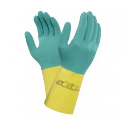 Rękawice-chemiczne-wykonane-z-kauczuku-neoprenowego-i-lateksu-flokowane-bawełną - ANSELL-Bi-Colour 87-900