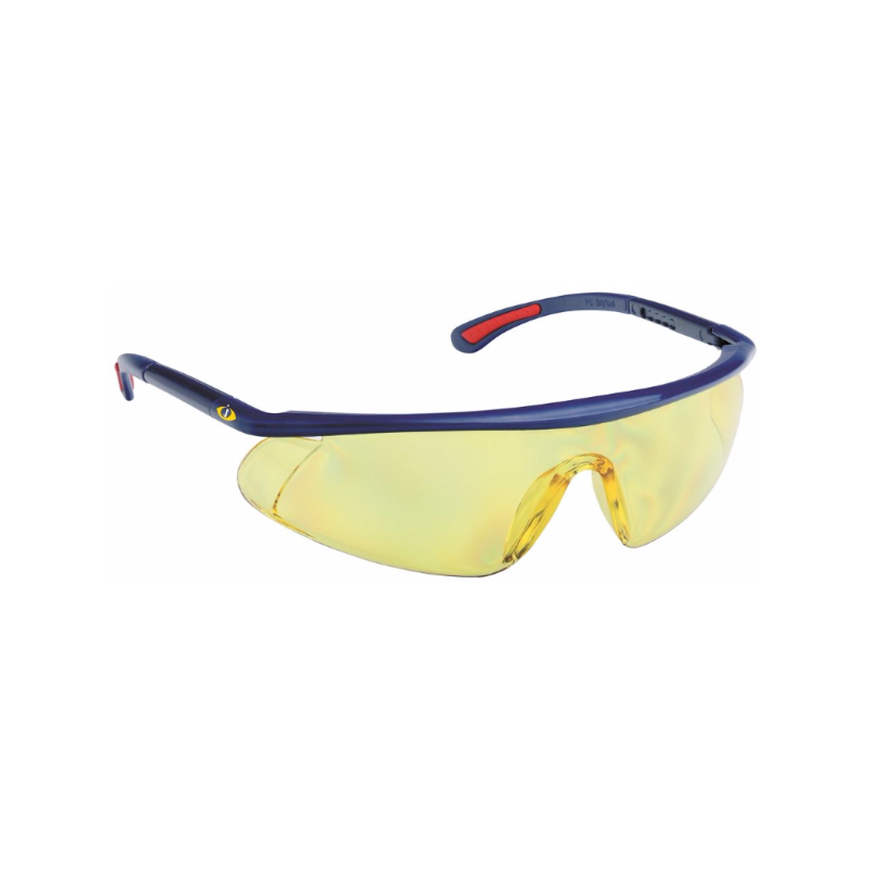 Okulary-ochronne-wykonane-z-poliwęglanu-z-regulacją-długości-zauszników - BARDEN-AF-AS-UV-żółte