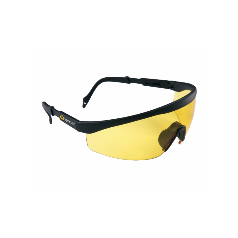 Przeciwodpryskowe-okulary-wykonane-z-poliwęglanu-soczewki-niezaparowujące-regulacja-zauszników - LIMERRAY-IS-żółte