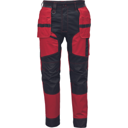 Nowoczesne-męskie-bawełniane-spodnie-robocze-z-elastyczną-talią-i-dużą-ilością-wielofunkcyjnych-kieszeni - KEILOR-czerwo