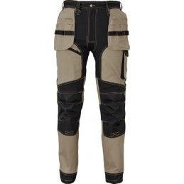 Nowoczesne-męskie-bawełniane-spodnie-robocze-z-elastyczną-talią-i-dużą-ilością-wielofunkcyjnych-kieszeni - KEILOR-beżow