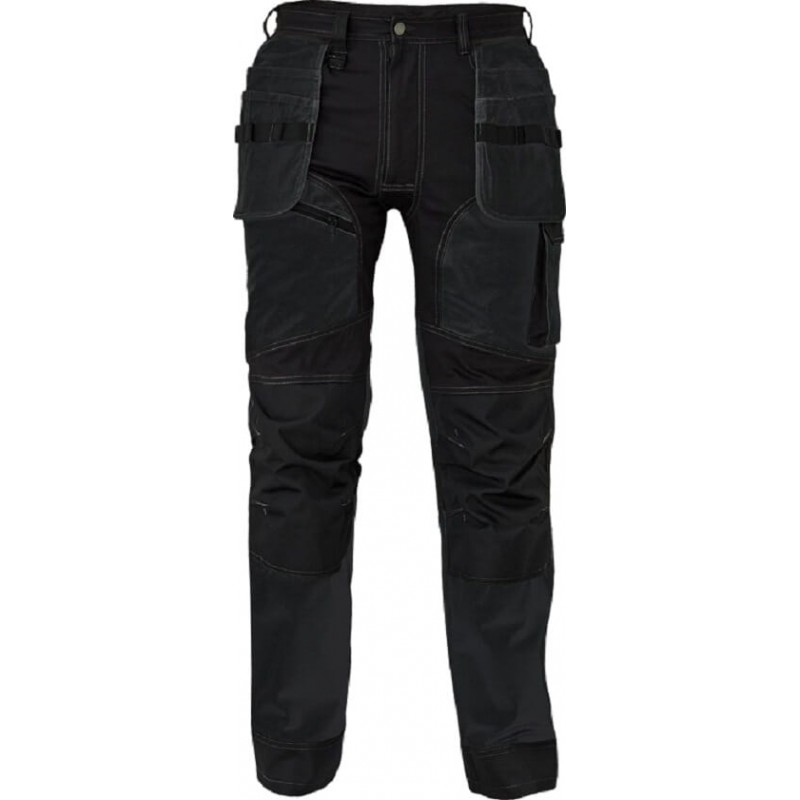 Nowoczesne-męskie-bawełniane-spodnie-robocze-z-elastyczną-talią-i-dużą-ilością-wielofunkcyjnych-kieszeni - KEILOR-czarne