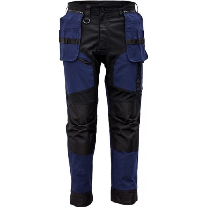 Nowoczesne-męskie-bawełniane-spodnie-robocze-z-elastyczną-talią-i-dużą-ilością-wielofunkcyjnych-kieszeni - KEILOR-granat