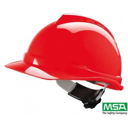 Kask-przemysłowy-tworzywo-ABS-bez-wentylacji-więźba-tekstylna-pokrętło - MSA-V-GARD-500-czerwony