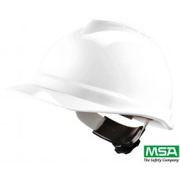Kask-przemysłowy-tworzywo-ABS-bez-wentylacji-więźba-tekstylna-pokrętło - MSA-V-GARD-500-biały
