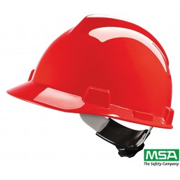 Kask-przemysłowy-bez-otworów-wentylacyjnych-tworzywo-HDPE-więźba-tekstylna-z-regulacją-pokrętłem - MSA-V-GARD-czerwony