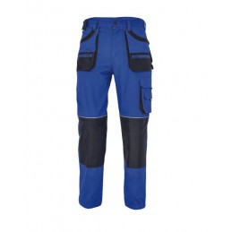 Spodnie-ochronne-do-pasa-poliestrowo-bawełniane-liczne-wielofunkcyjne-kieszenie - FF-CARL-BE-01-003-niebieskie