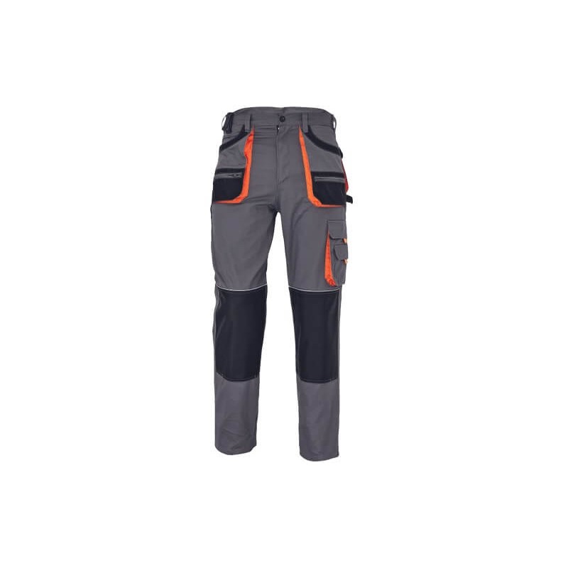 Spodnie-ochronne-do-pasa-poliestrowo-bawełniane-liczne-wielofunkcyjne-kieszenie - FF-CARL-BE-01-003-szare