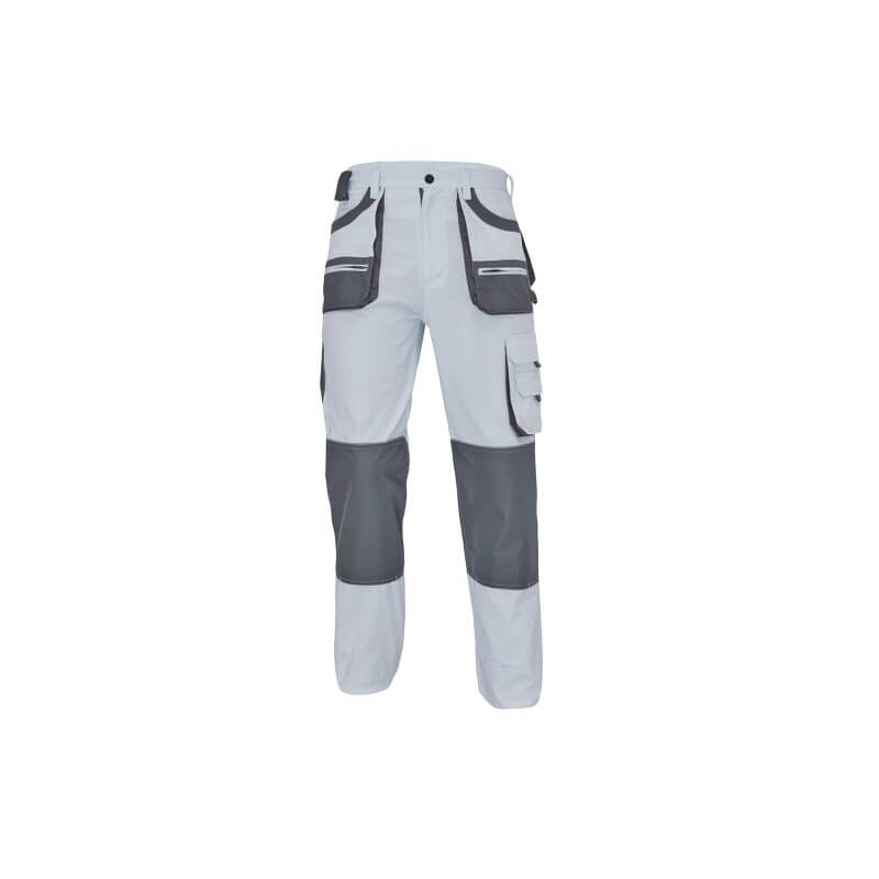 Spodnie-ochronne-do-pasa-poliestrowo-bawełniane-liczne-wielofunkcyjne-kieszenie - FF-CARL-BE-01-003-białe