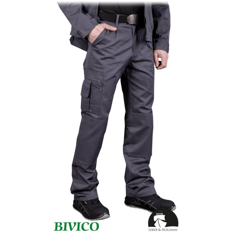 Spodnie-ochronne-z-tkaniny-poliestrowo-bawełnianej-liczne-wielofunkcyjne-kieszenie - LH-VOBSTER-szare