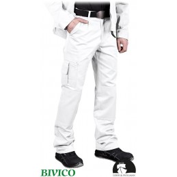 Spodnie-ochronne-z-tkaniny-poliestrowo-bawełnianej-liczne-wielofunkcyjne-kieszenie - LH-VOBSTER-białe