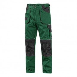 Spodnie-ochronne-do-pasa-bawełniano-poliestrowe-z-dużą-ilością-kieszeni - CXS-ORION-TEODOR-zielono-czarne