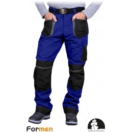 Spodnie-ochronne-ocieplane-do-pasa-poliestrowo-bawełniane-z-dużą-ilością-kieszeni - LH-FMNW-T-niebiesko-czarno-szare