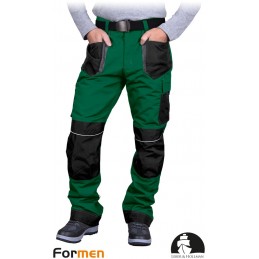 Spodnie-ochronne-ocieplane-do-pasa-poliestrowo-bawełniane-z-dużą-ilością-kieszeni - LH-FMNW-T-zielono-czarno-szare