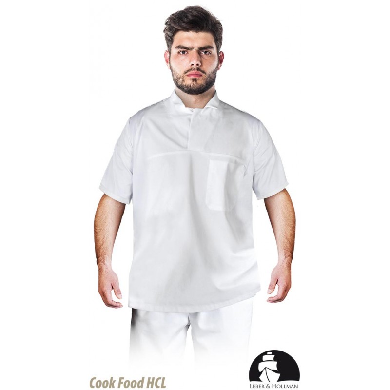Bluza--robocza-biała-z-krótkim-rękawem-zakładana-przez-głowę-przystosowana-do-HACCP - LH-FOOD_JSSWB