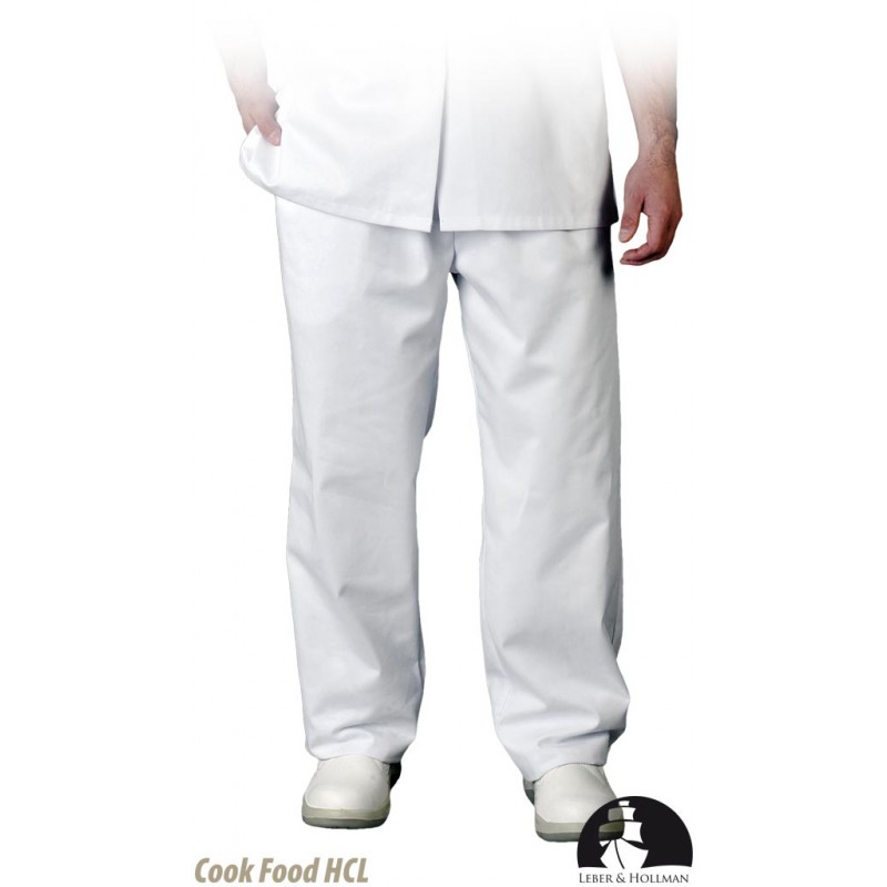 Spodnie-robocze-białe-poliestrowo-bawełniane-przystosowane-do-HACCP - LH-FOOD+TRO